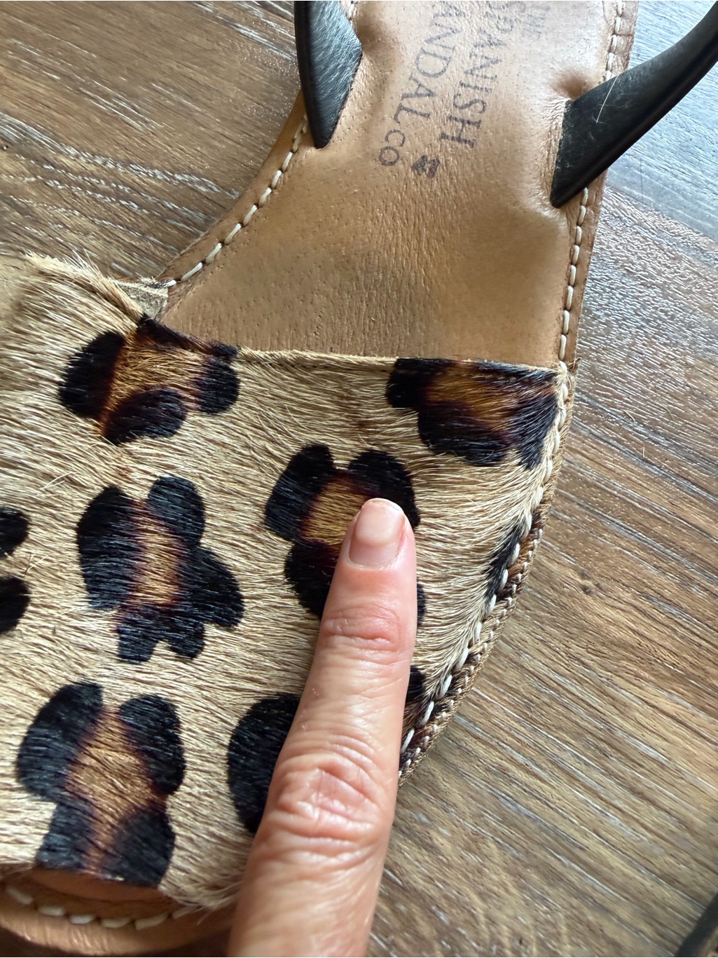 Leopard Print Slingback Sandals - Tan/Black — image 6 of 6